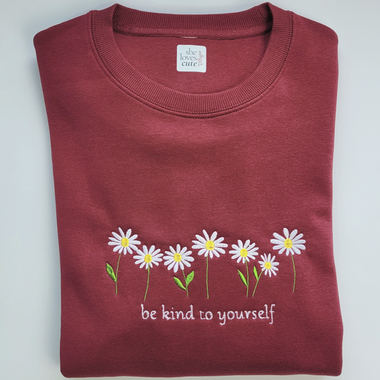 Sweatshirt Bordada — BE KIND TO YOURSELF