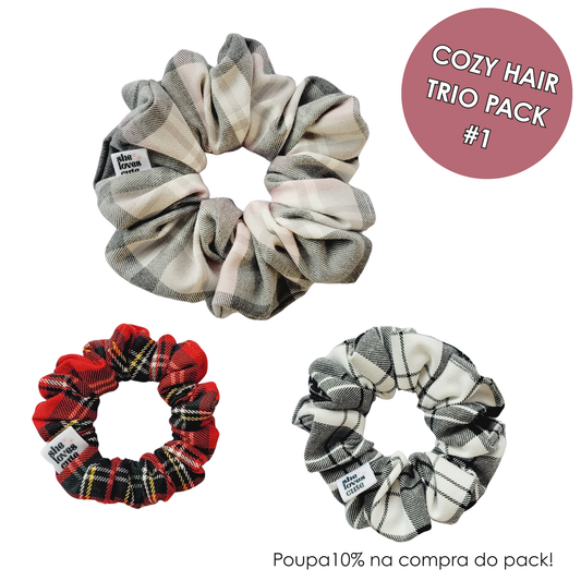 COZY HAIR TRIO PACK #1 – PACK DE 3 SCRUNCHIES DE OUTONO-INVERNO