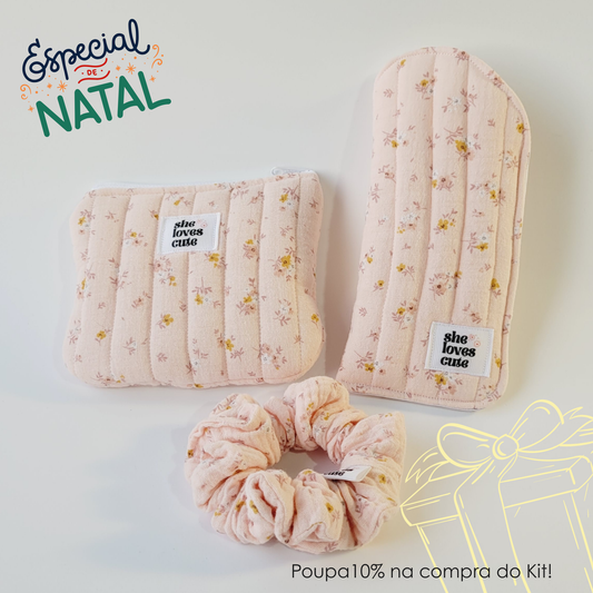 KIT PRESENTE COZY CHARM ANNA [Mini Pouch + Porta-Óculos + Scrunchie]