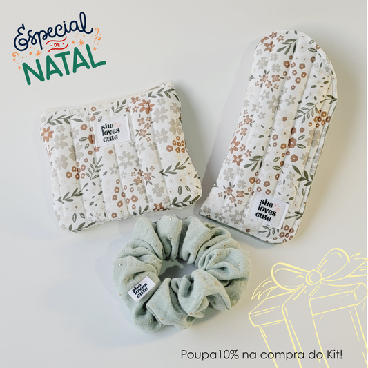 KIT PRESENTE COZY CHARM LUÍSA [Mini Pouch + Porta-Óculos + Scrunchie]