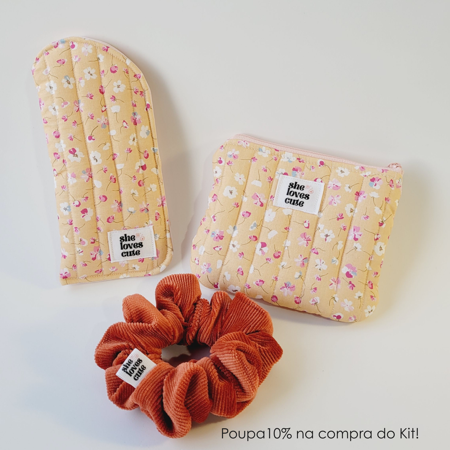 PACK COZY CHARM MARISA [Mini Pouch + Porta-Óculos + Scrunchie]