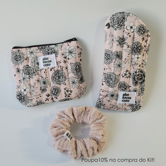 PACK COZY CHARM CLÁUDIA [Mini Pouch + Porta-Óculos + Scrunchie]