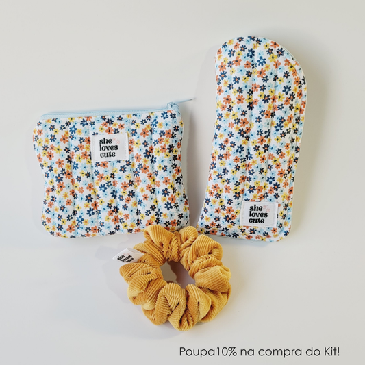 PACK COZY CHARM DAISY [Mini Pouch + Porta-Óculos + Scrunchie]