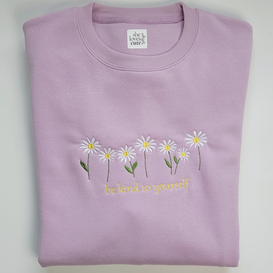 Sweatshirt Bordada — BE KIND TO YOURSELF