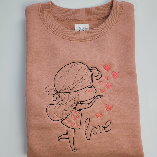 Sweatshirt Bordada para Criança/ Adolescente — SPREAD THE LOVE